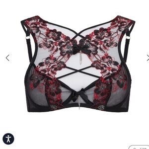 Agent Provocateur Black and Red Lace Bra